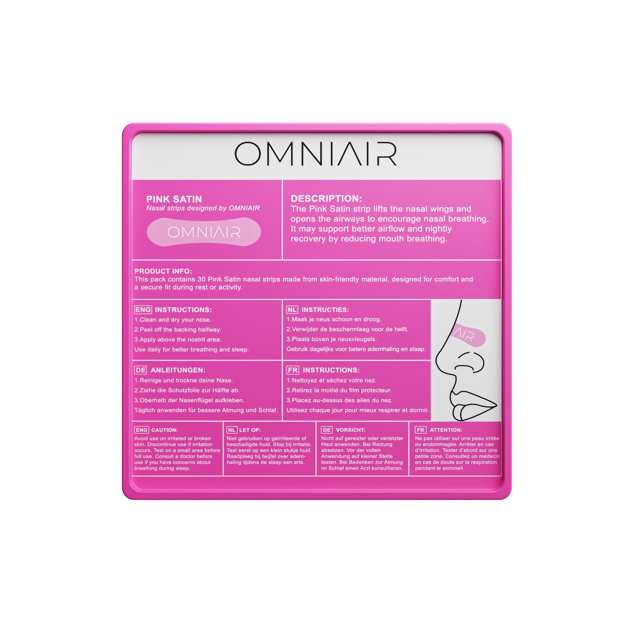 Small Pink Satin Nasal strips - Omniair